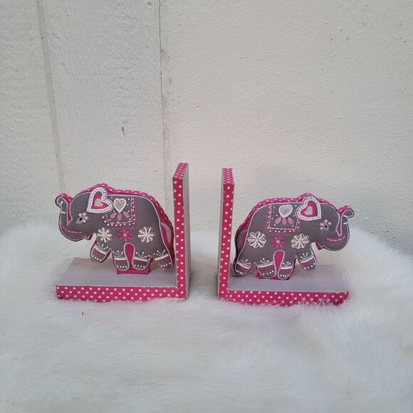 Elephant book ends boho decor polka dot - Picture 1 of 3
